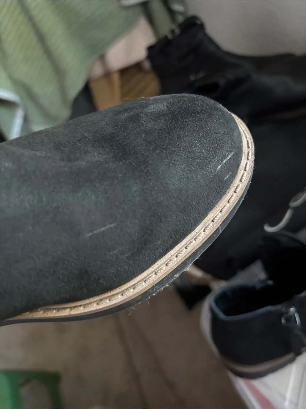Esprit Black Suede-Look Ankle Booties